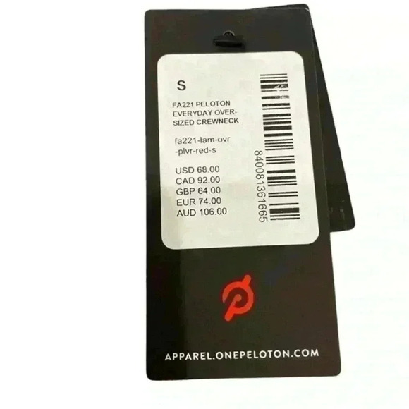 NWT Peloton Women Oversized Crewneck Long Sleeve Logo Casual Sweatshirt S - Picture 11 of 11